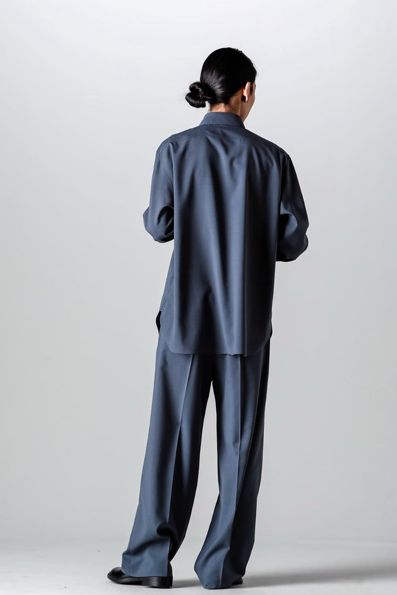 Ornamental Fly Front Shirt （polyester wool）