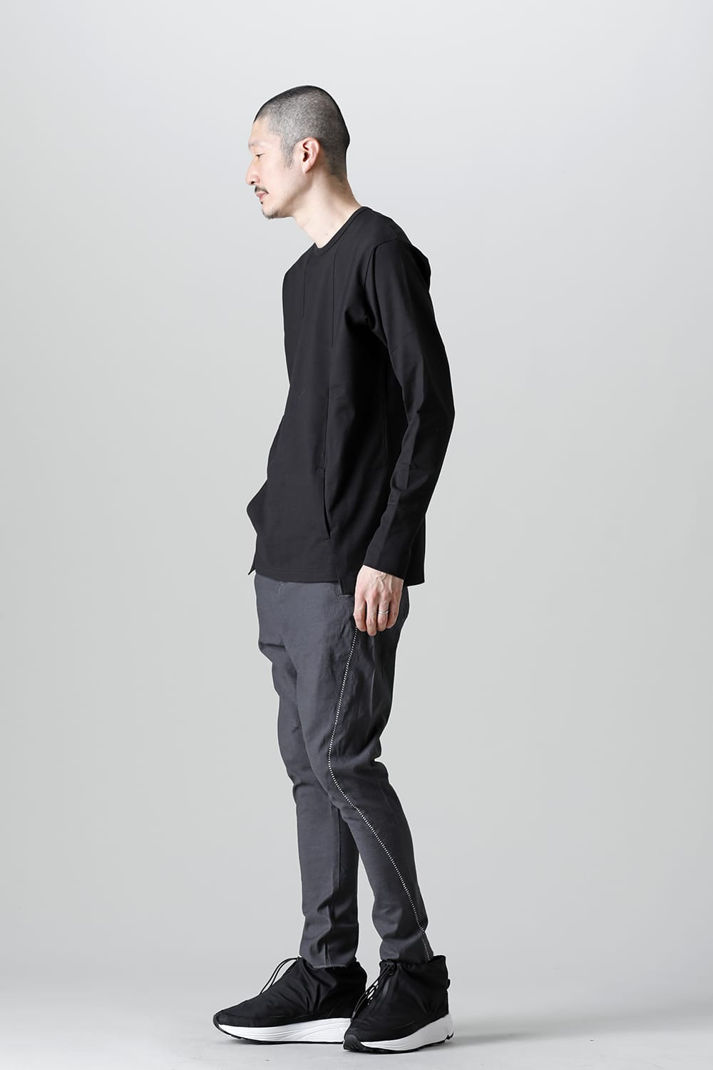 リネンジャージー ソリッド Graphite Gray