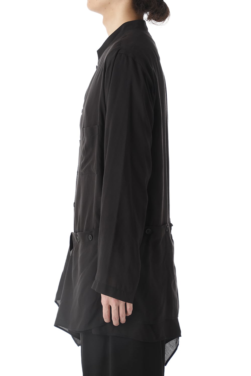 左裾 フラシ布付き ブラウス