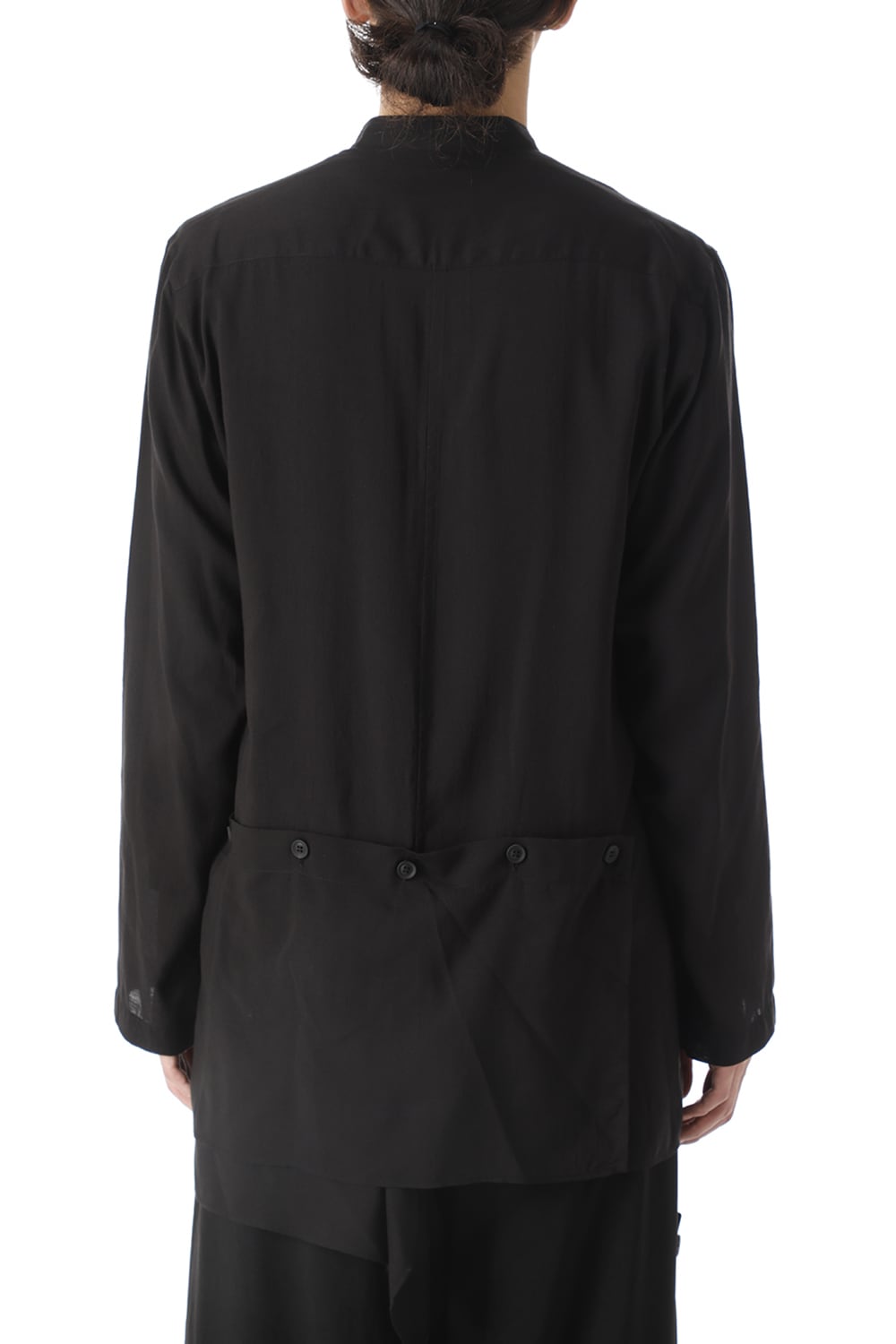 左裾 フラシ布付き ブラウス