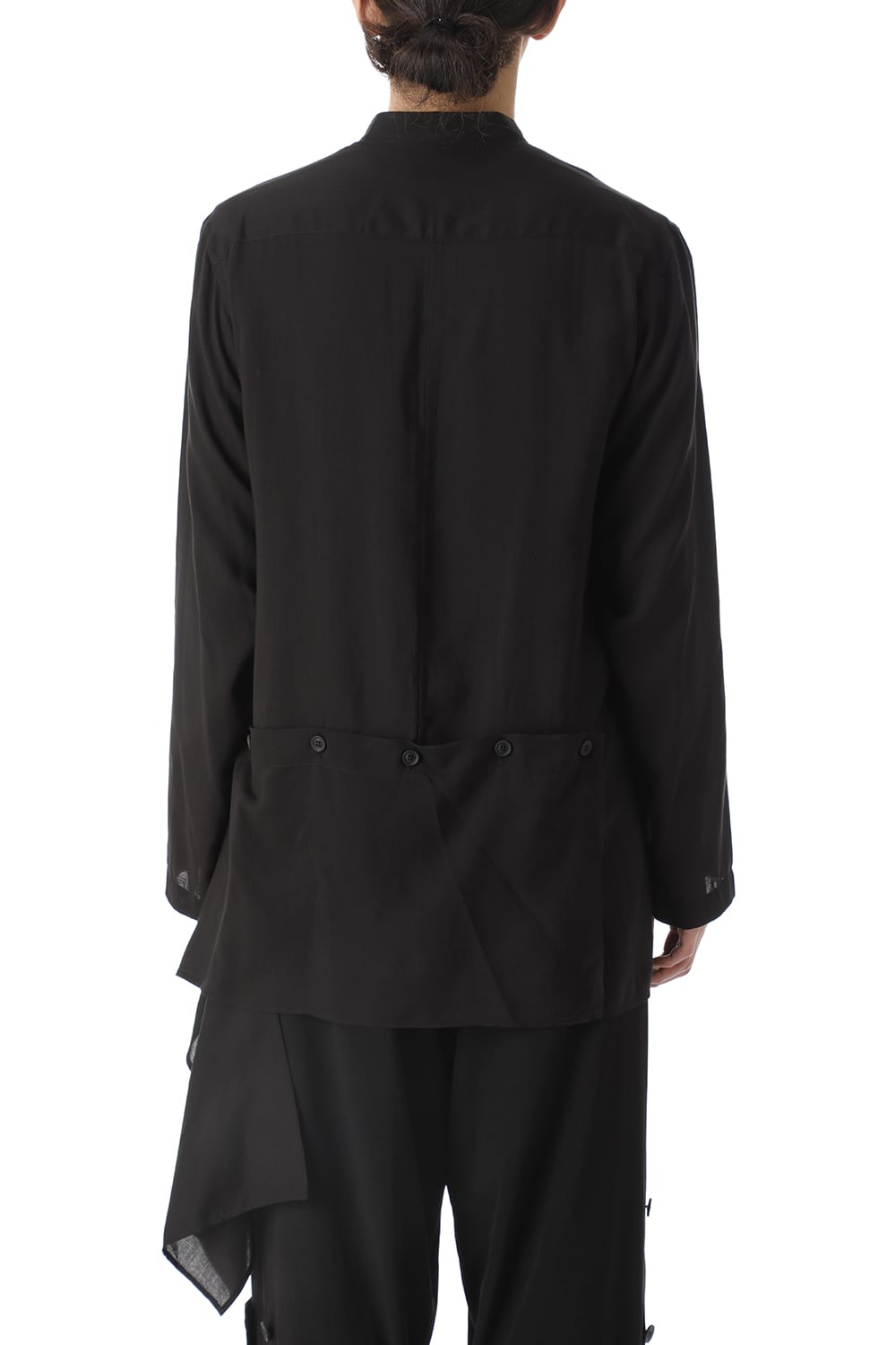 左裾 フラシ布付き ブラウス