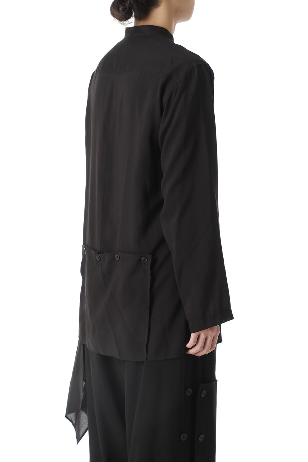 左裾 フラシ布付き ブラウス