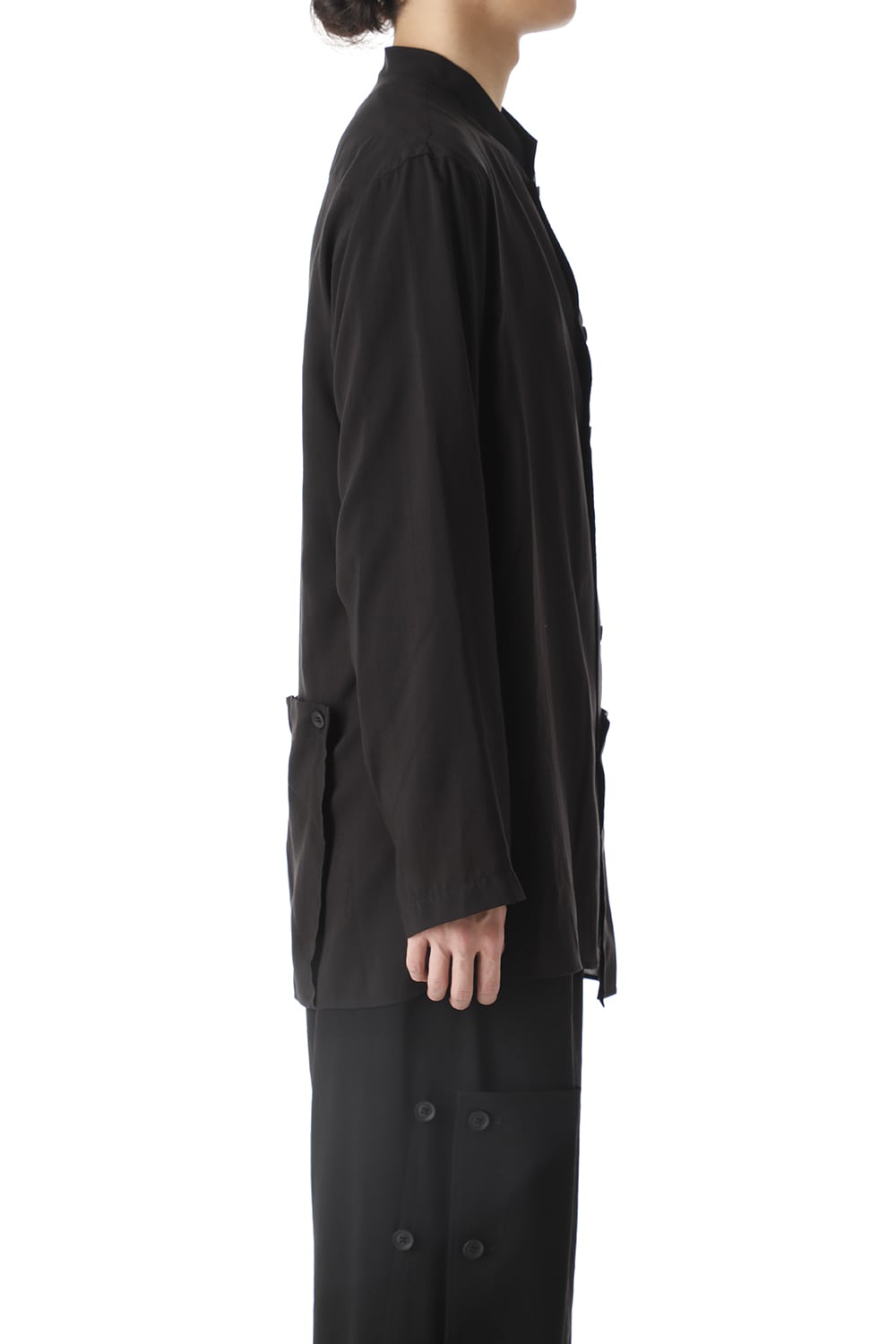 左裾 フラシ布付き ブラウス