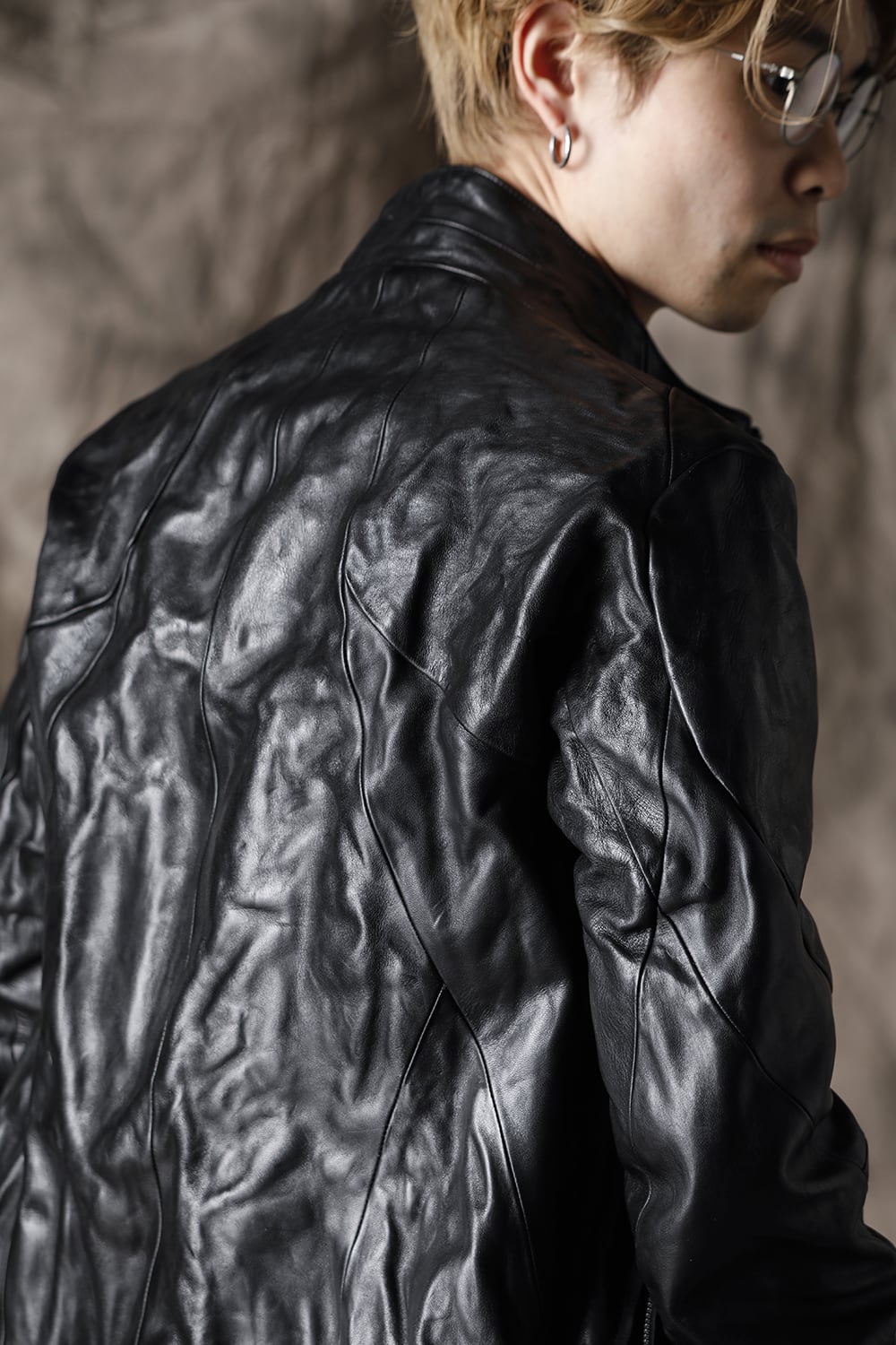 Limited Horse Leather High-Neck Jacket Black