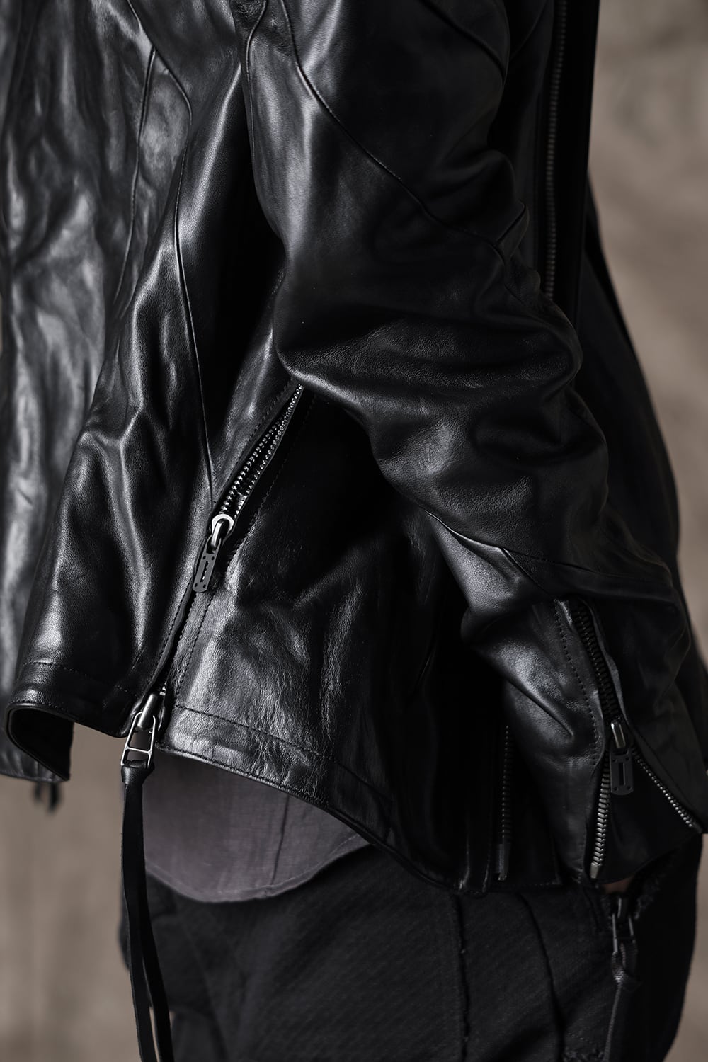 Limited Horse Leather High-Neck Jacket Black