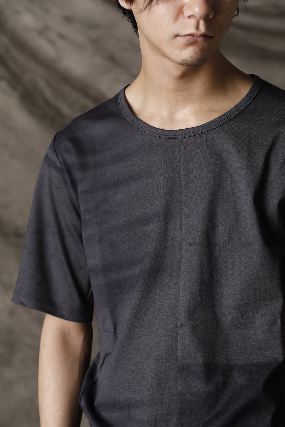 40/2 Cotton & Modal Jersey Stitch Print Half Sleeve T-Shirt Charcoal