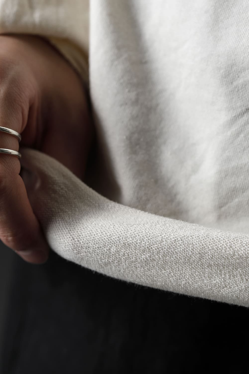 Micro Pile Cotton Long Sleeve T-Shirts Beige