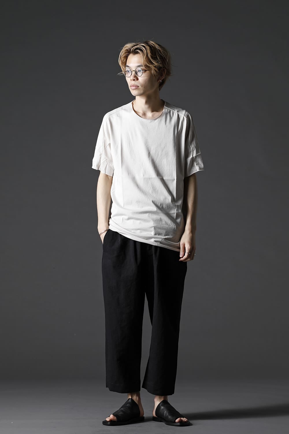 シルケット コットン ショートスリーブ カットソー ベージュ