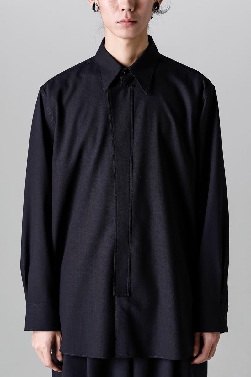 Ornamental Fly Front Shirt cool wool