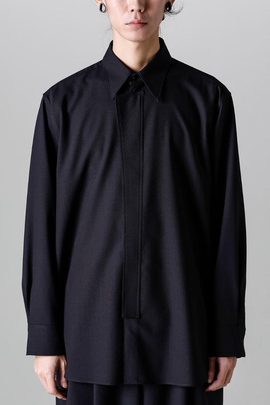 Ornamental Fly Front Shirt cool wool