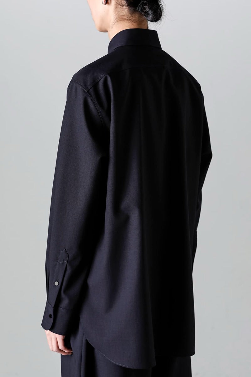 Ornamental Fly Front Shirt cool wool