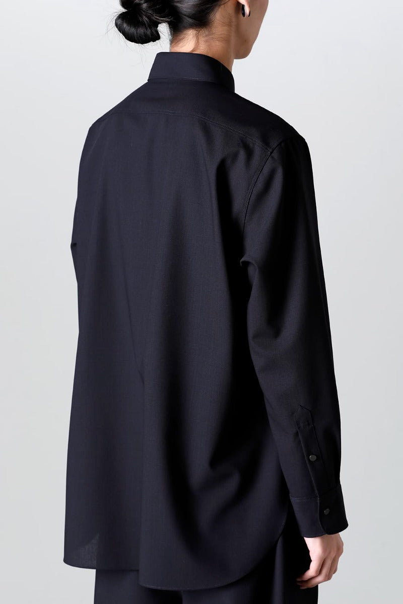 Ornamental Fly Front Shirt cool wool