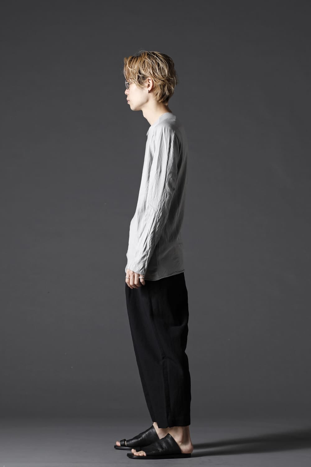 ライトウェイト コットン ジャージー ロング スリーブ カットソー ライトグレー