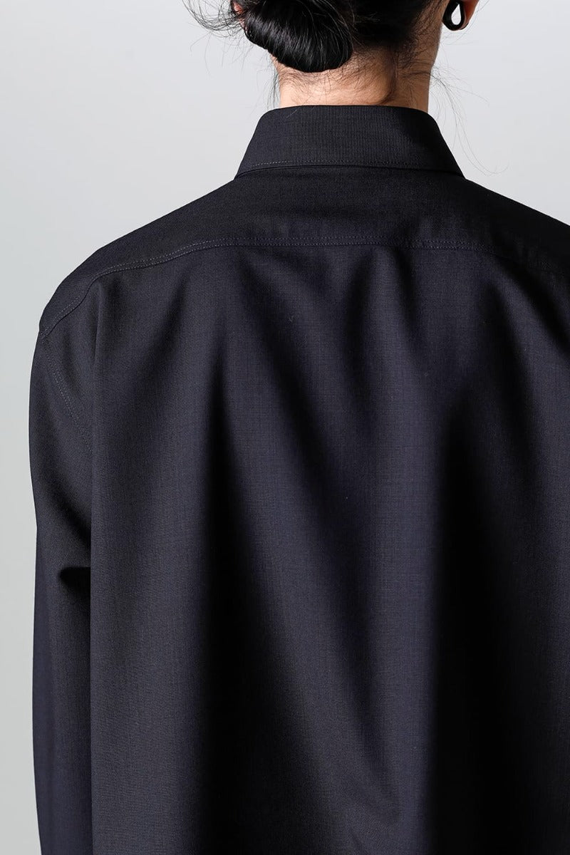 Ornamental Fly Front Shirt cool wool