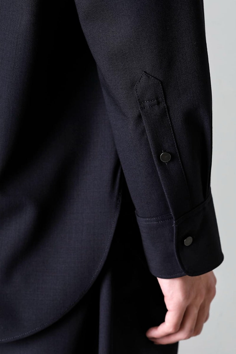 Ornamental Fly Front Shirt cool wool