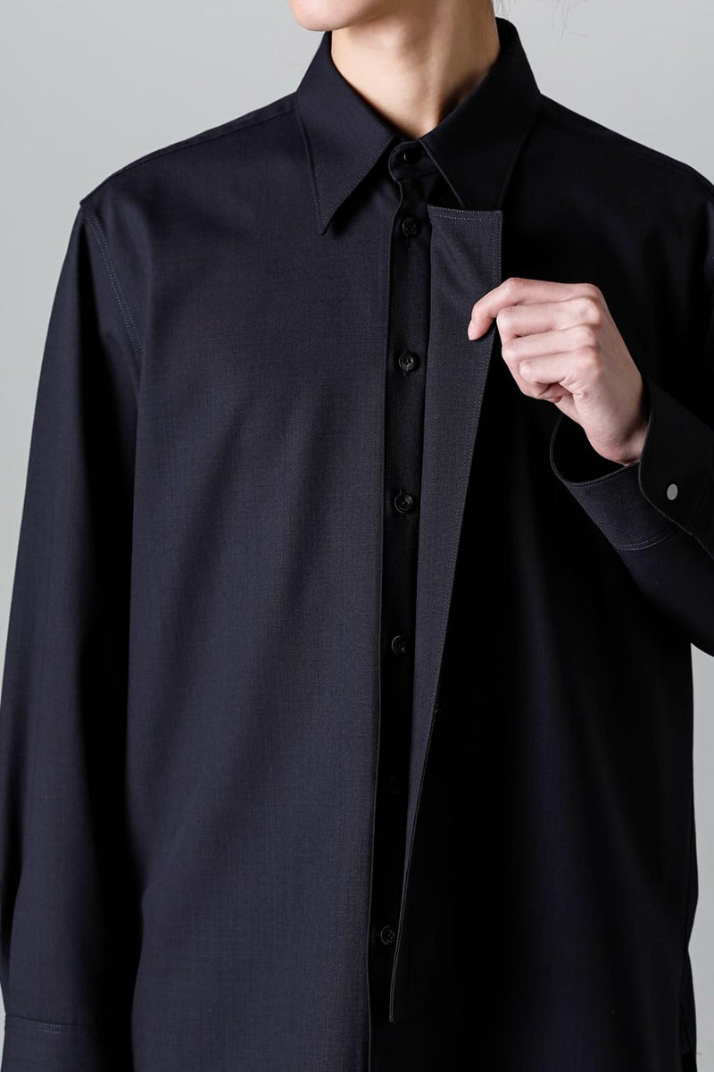 Ornamental Fly Front Shirt cool wool