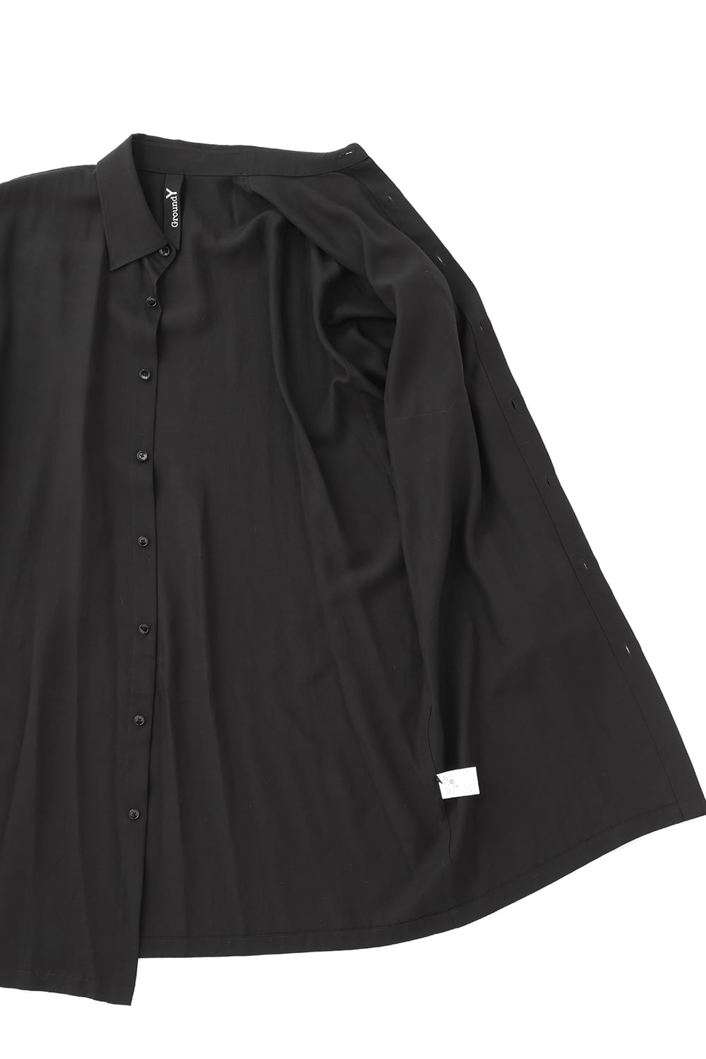 French Seam Semi Long Shirt Black