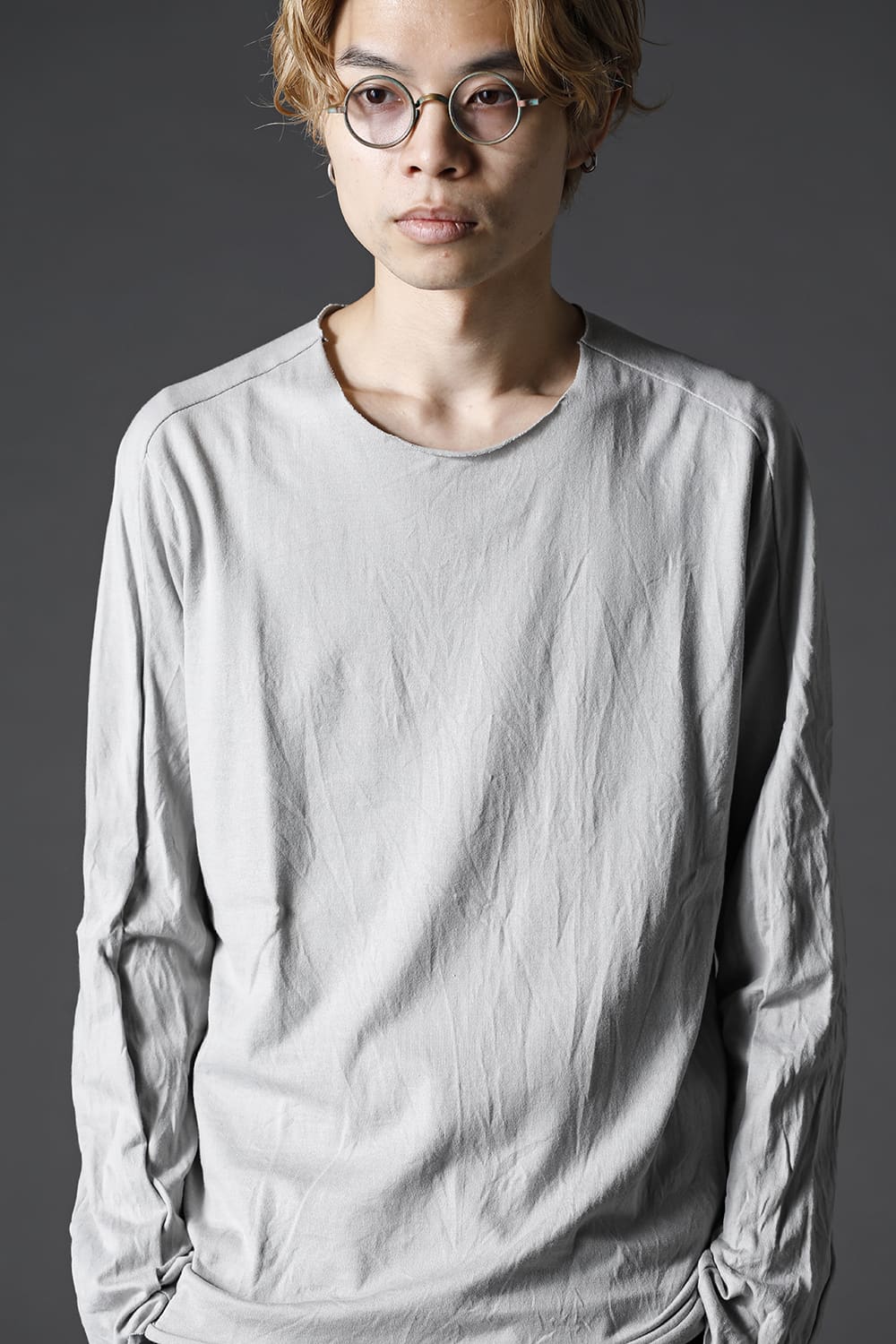 ライトウェイト コットン ジャージー ロング スリーブ カットソー ライトグレー