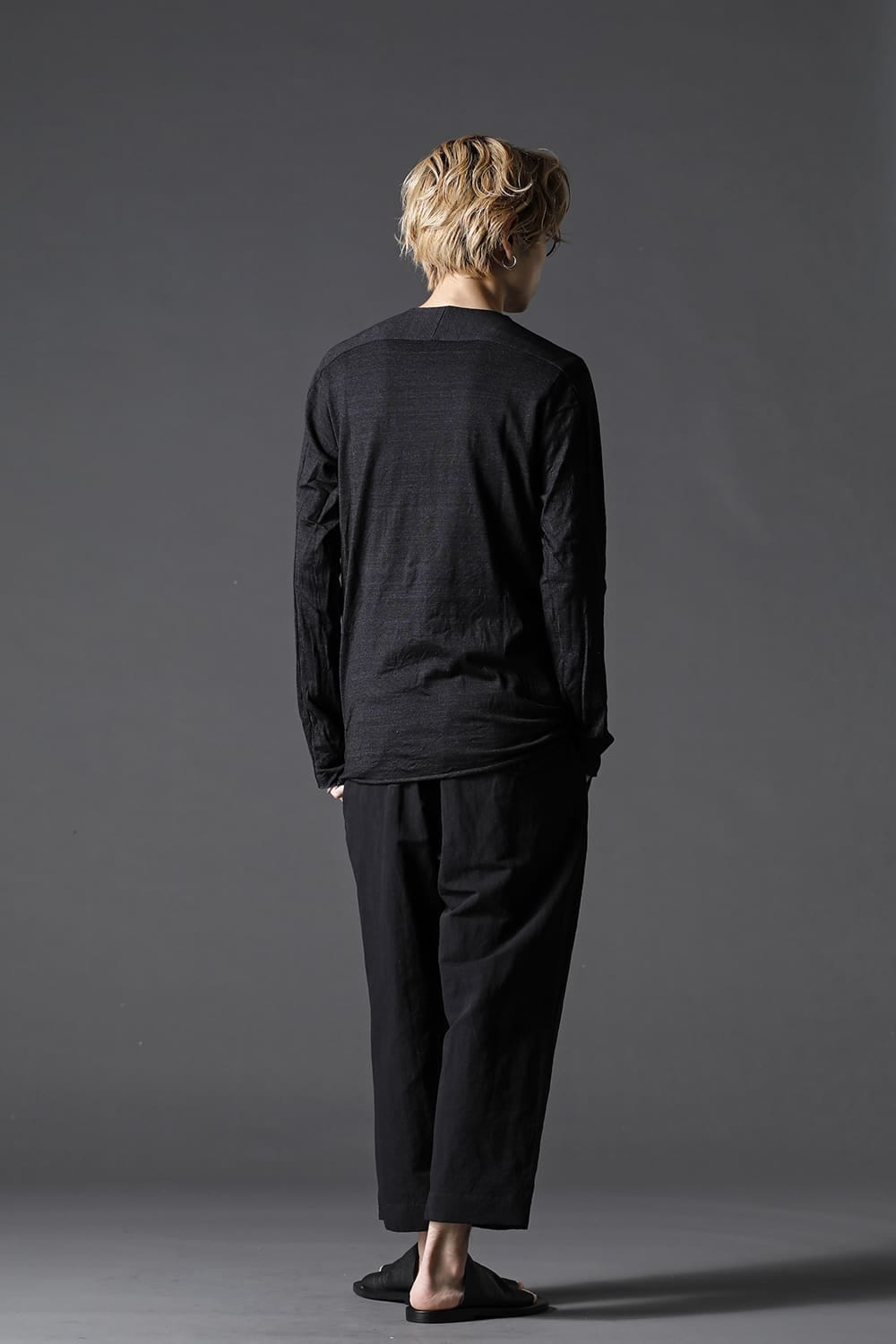 ライトウェイト コットン ジャージー ロング スリーブ カットソー インディゴ ブラック