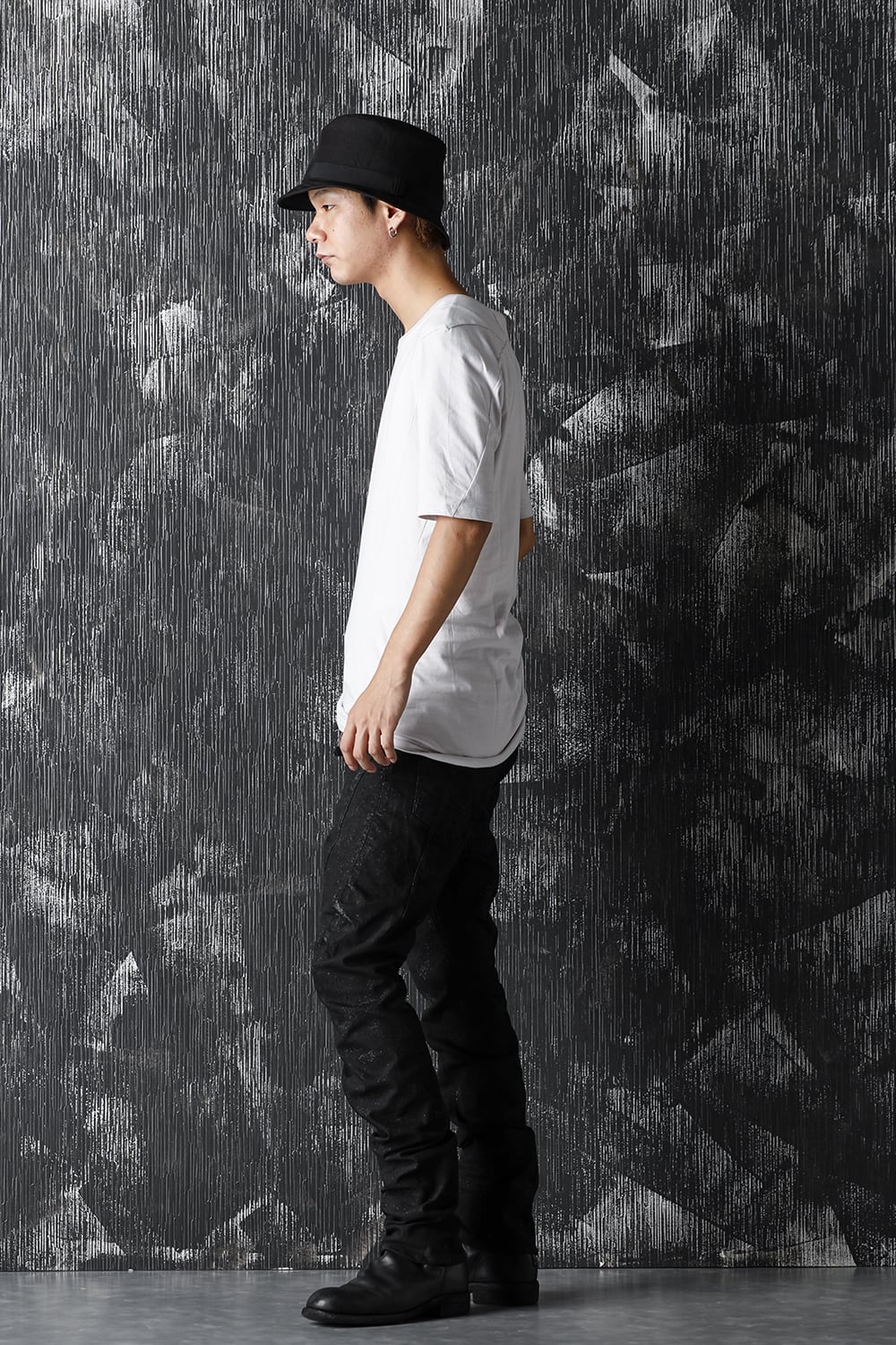 Dirty Coating Drop Crotch Curve Slim Pants