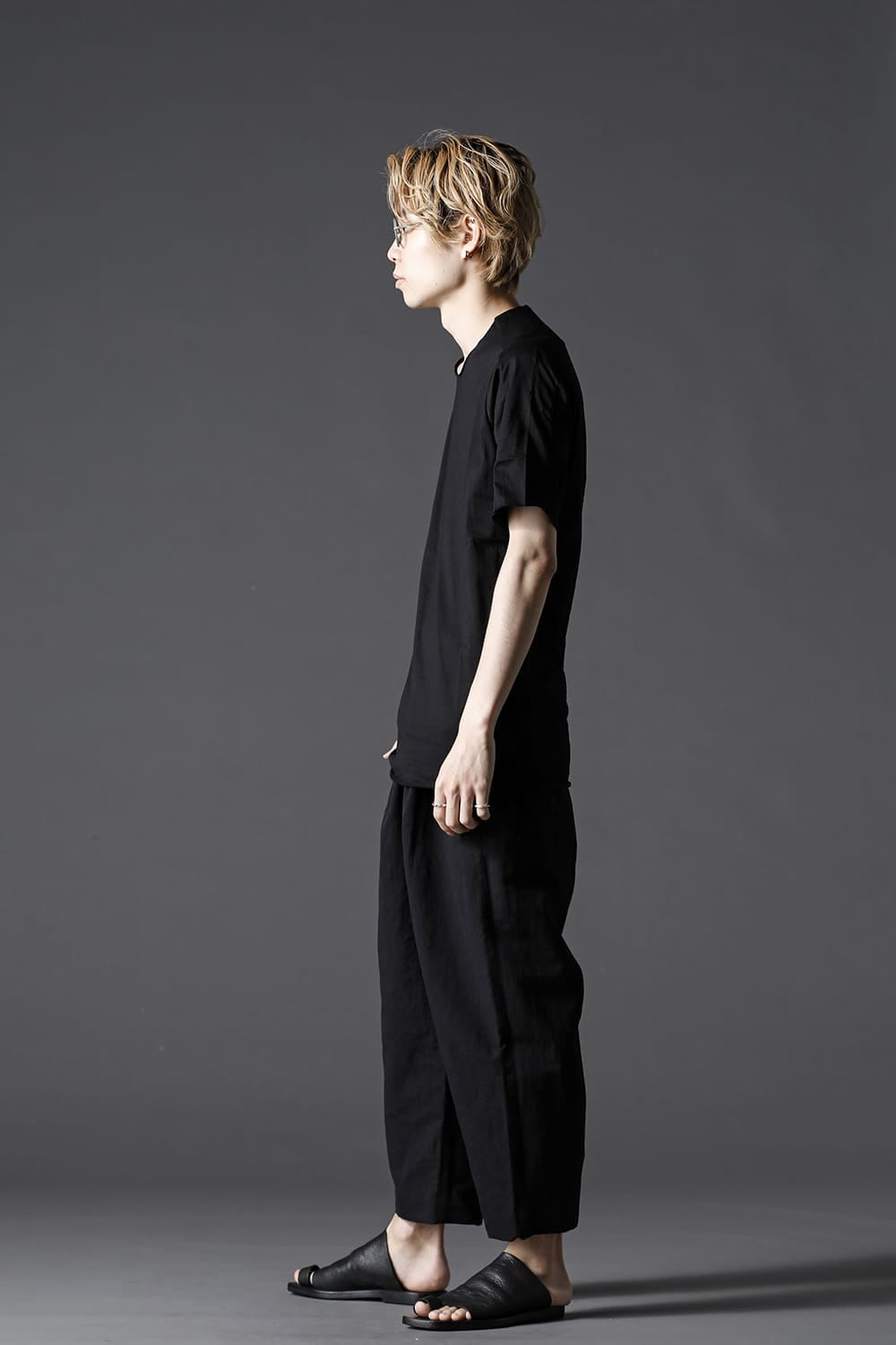 シルケット コットン ショートスリーブ カットソー ブラック