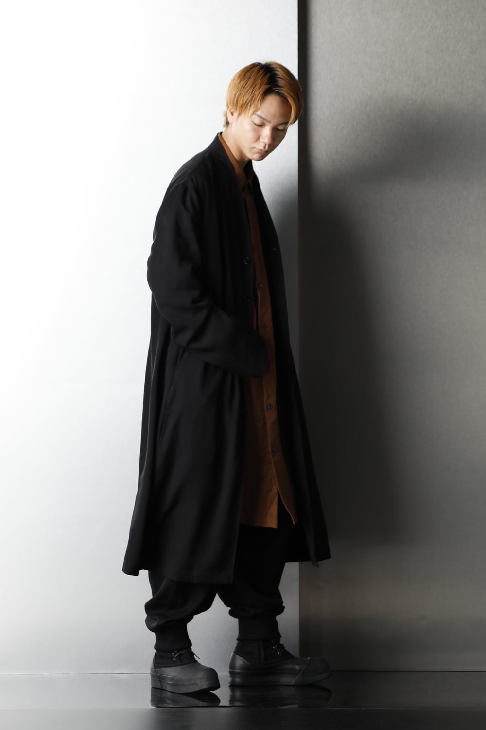 No Collar Long Jacket