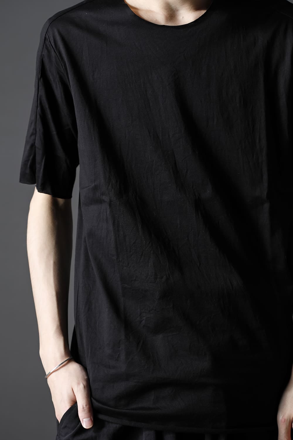 シルケット コットン ショートスリーブ カットソー ブラック