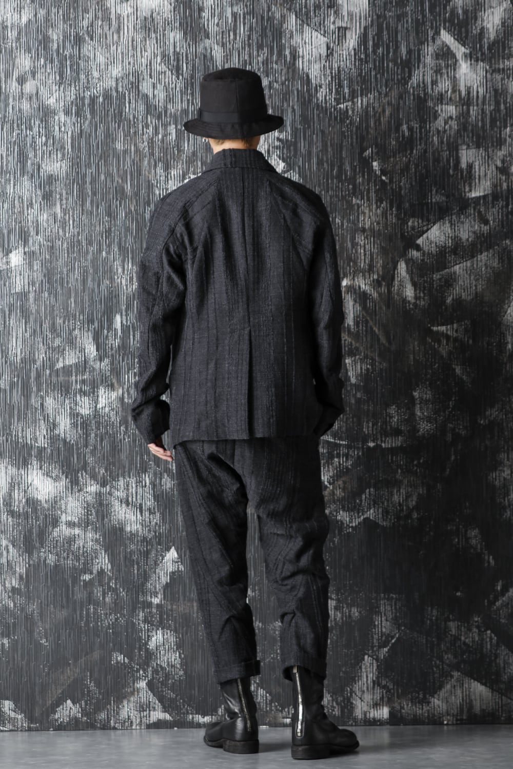 Wool Rayon Tear Jacquard stripe jacket