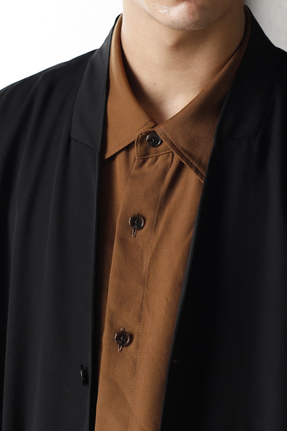 No Collar Long Jacket