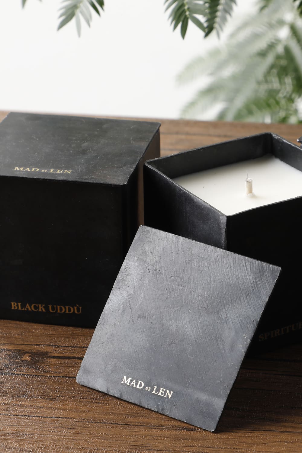 Black Uddu - Block Candle Square