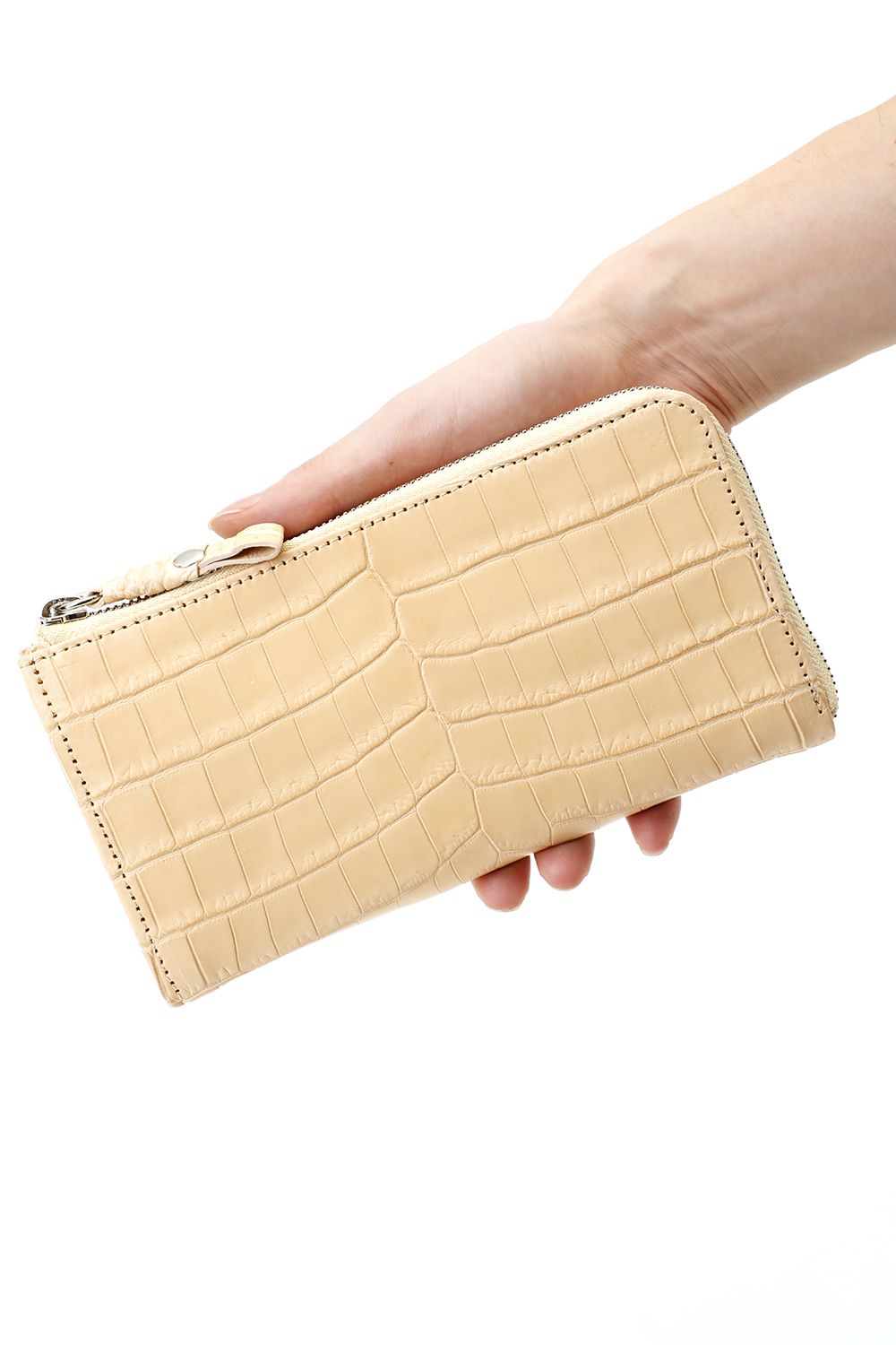 Tower Wallet Cow Crocodile Natural