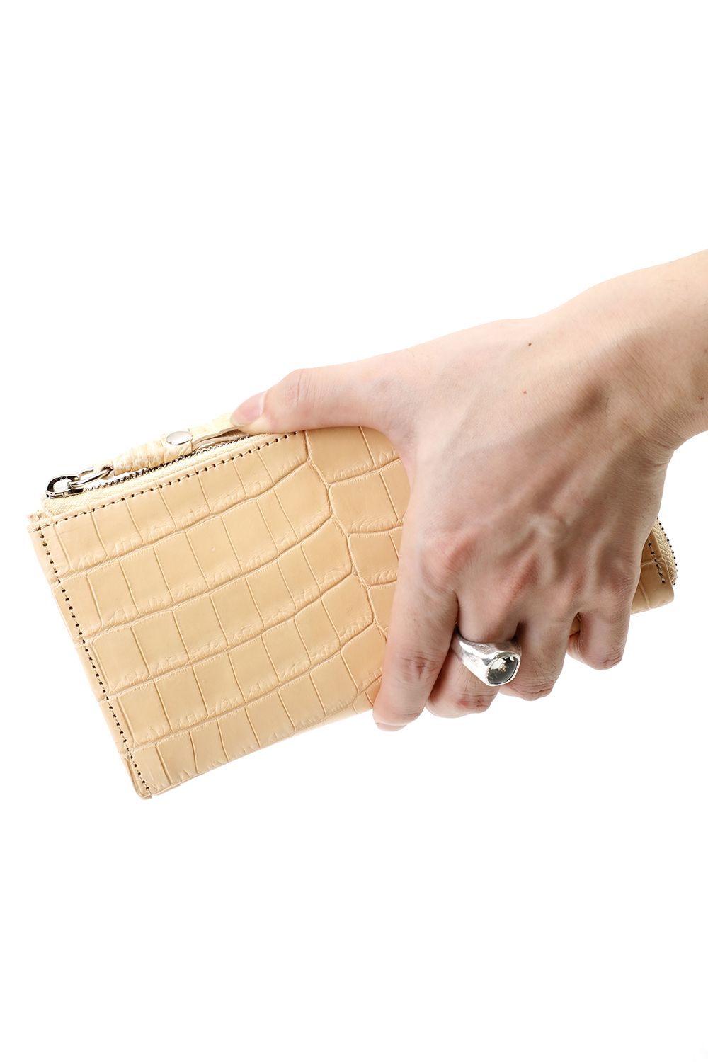 Tower Wallet Cow Crocodile Natural