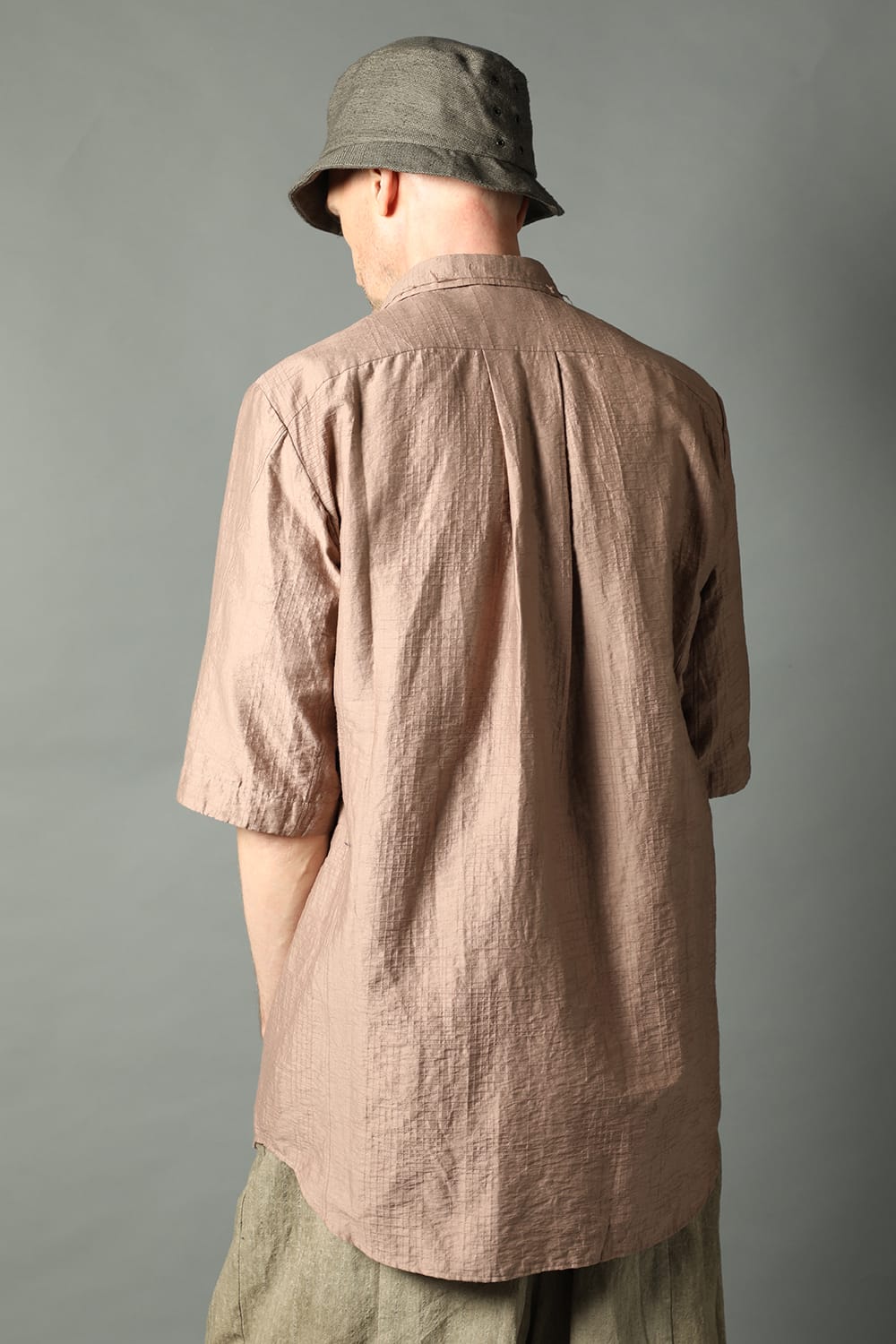 Short sleeve shirt Shadow jacquard  Pink Gray