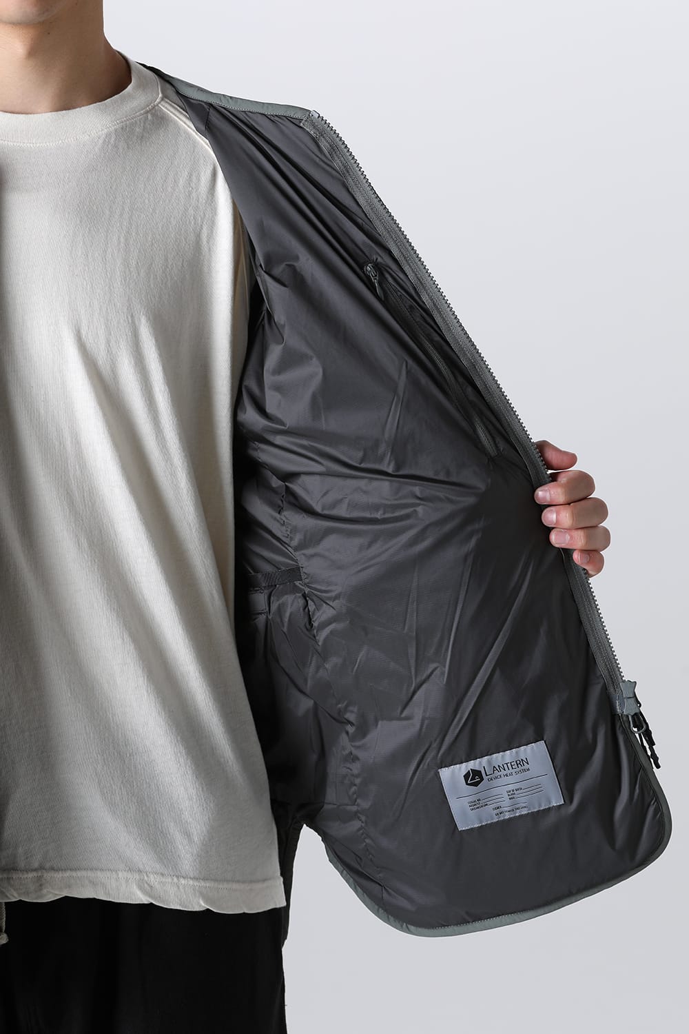 Heating Inner Quilt Blouson Foliage