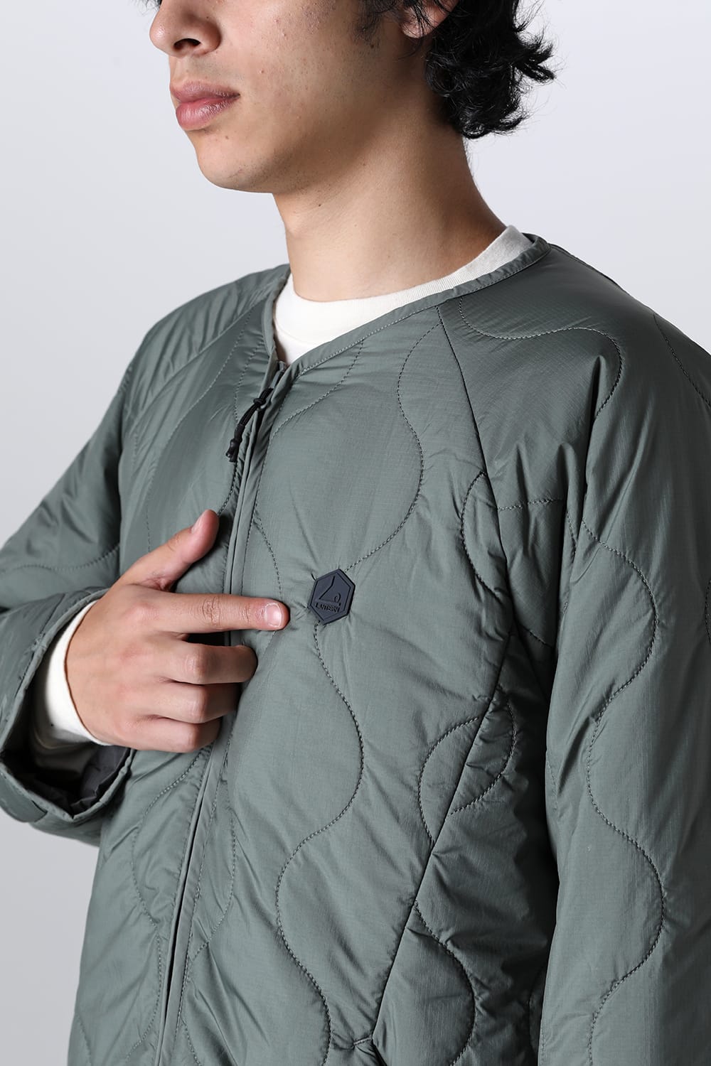 Heating Inner Quilt Blouson Foliage