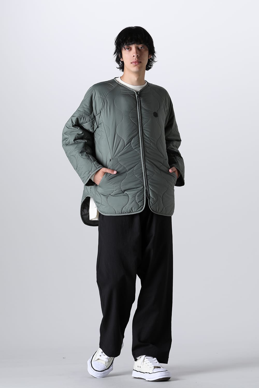 Heating Inner Quilt Blouson Foliage