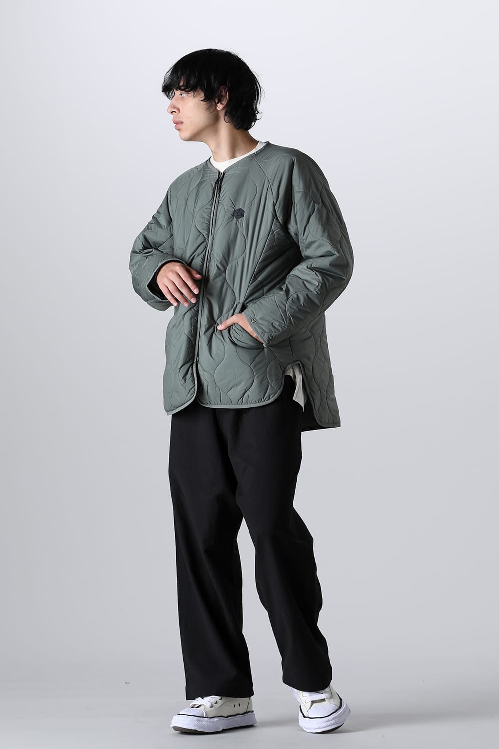 Heating Inner Quilt Blouson Foliage