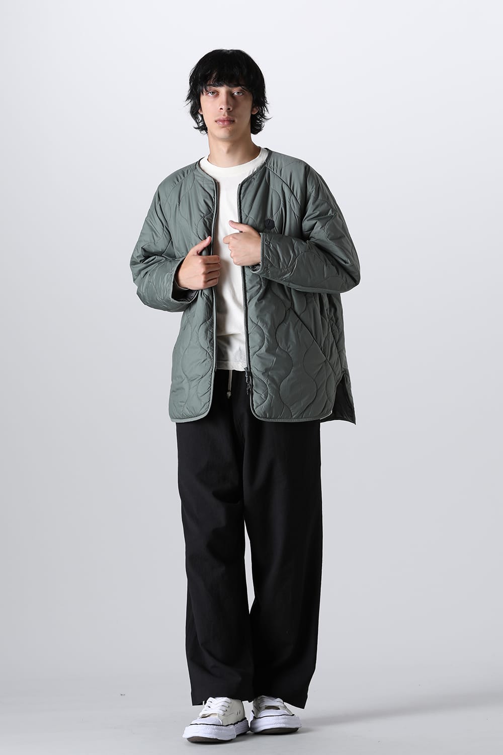Heating Inner Quilt Blouson Foliage