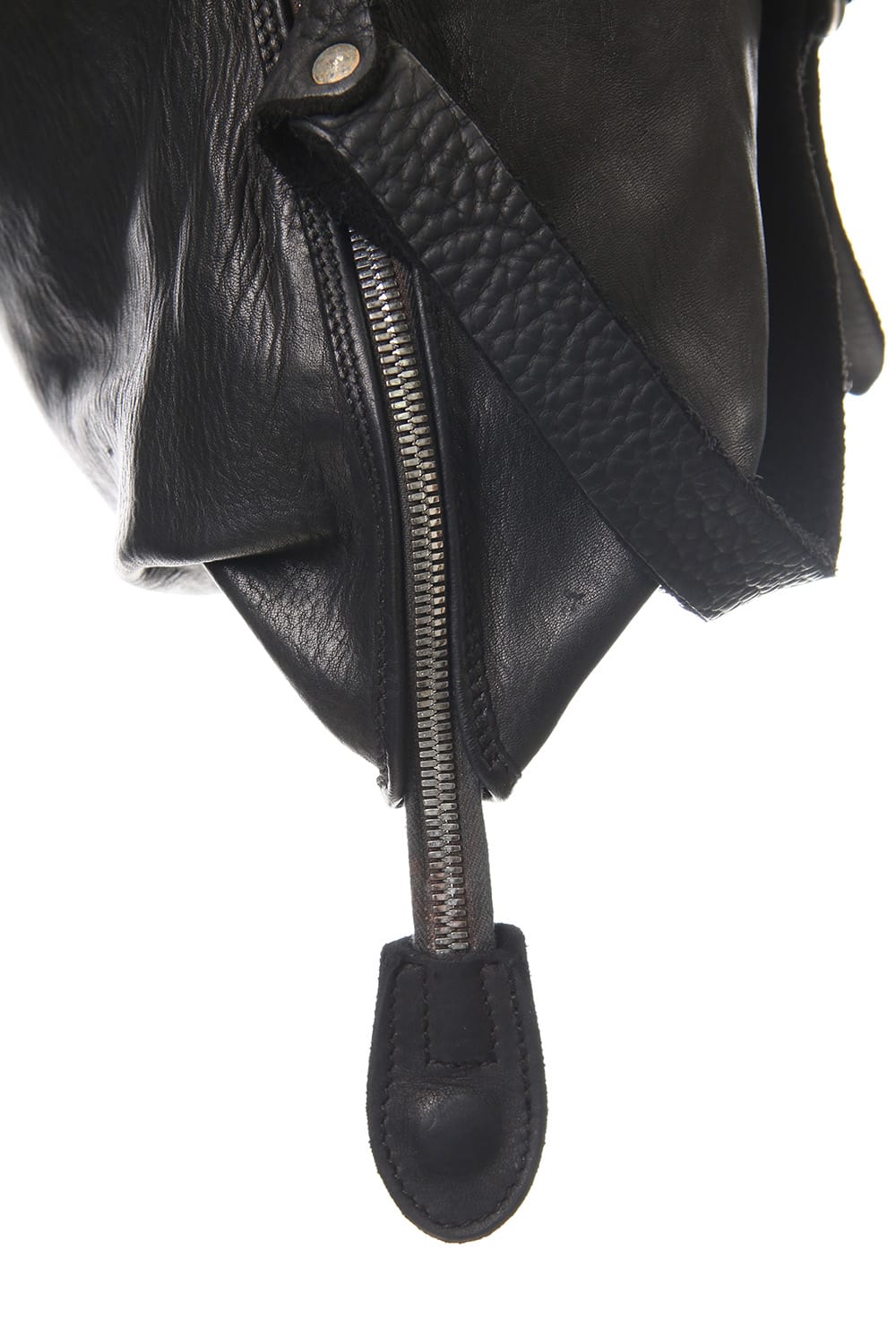 Large Belted Backpack Soft Horse Full Grain Leather BLK/T