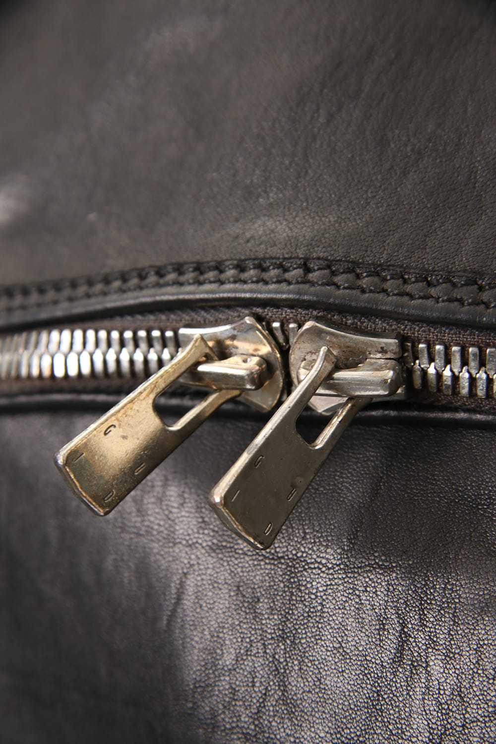 Large Belted Backpack Soft Horse Full Grain Leather BLK/T