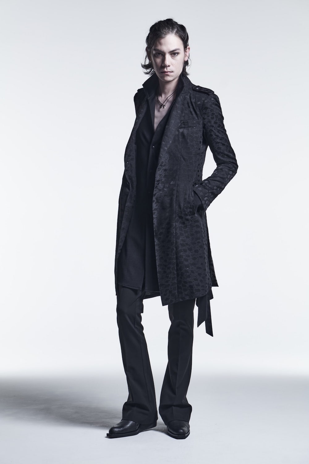 Epoulet Long Jacket Black