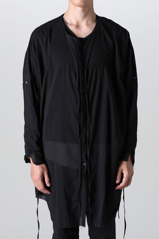 Ribbon Cord Smock Shirt Black