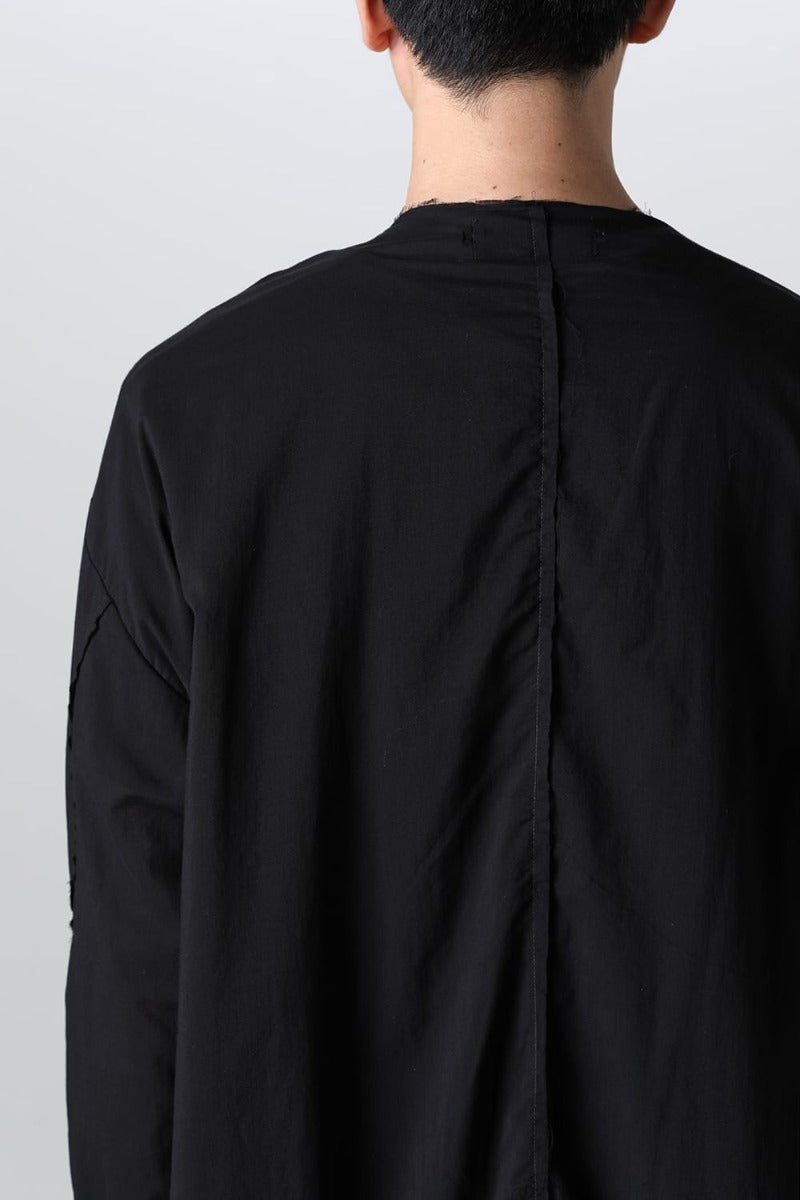 Ribbon Cord Smock Shirt Black