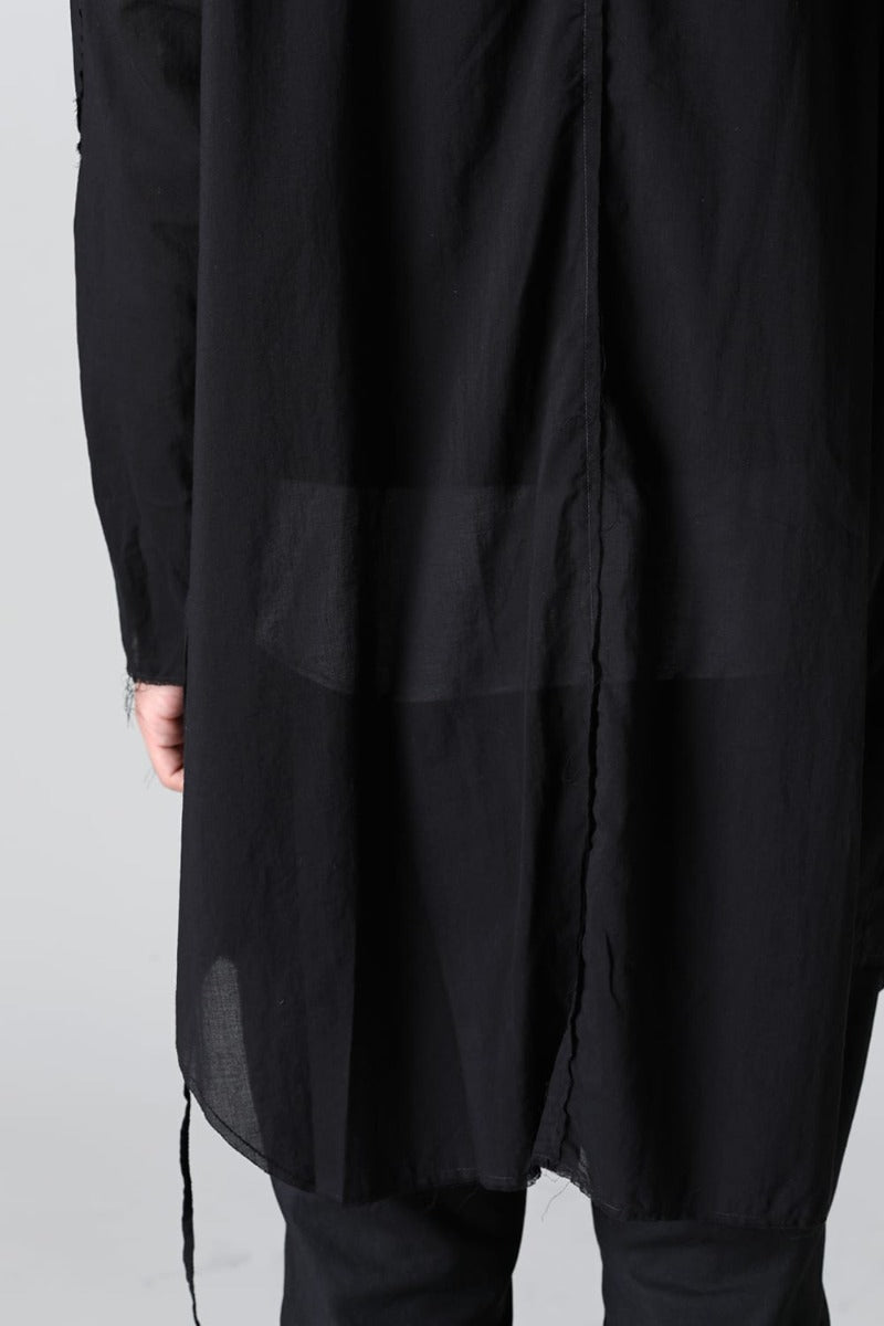 Ribbon Cord Smock Shirt Black
