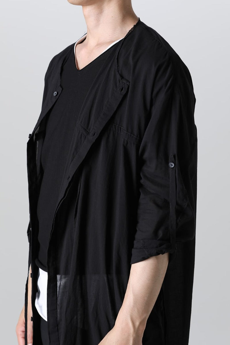 Ribbon Cord Smock Shirt Black