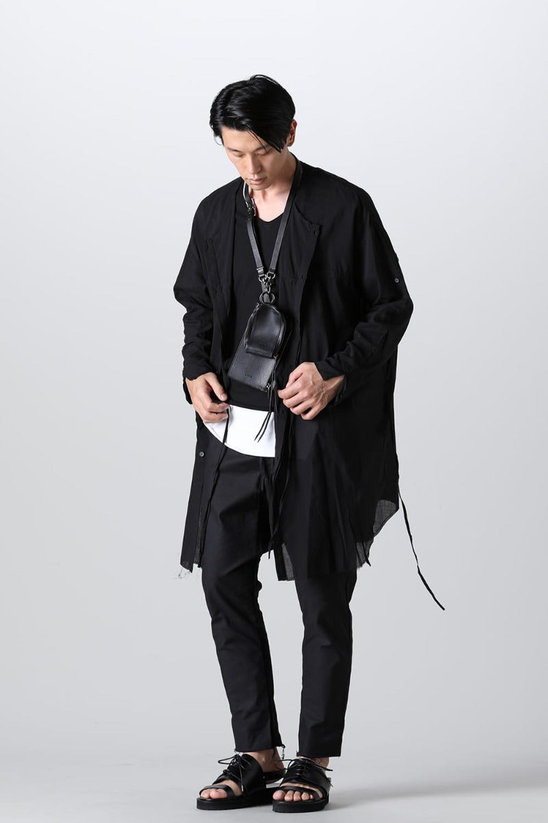 Ribbon Cord Smock Shirt Black