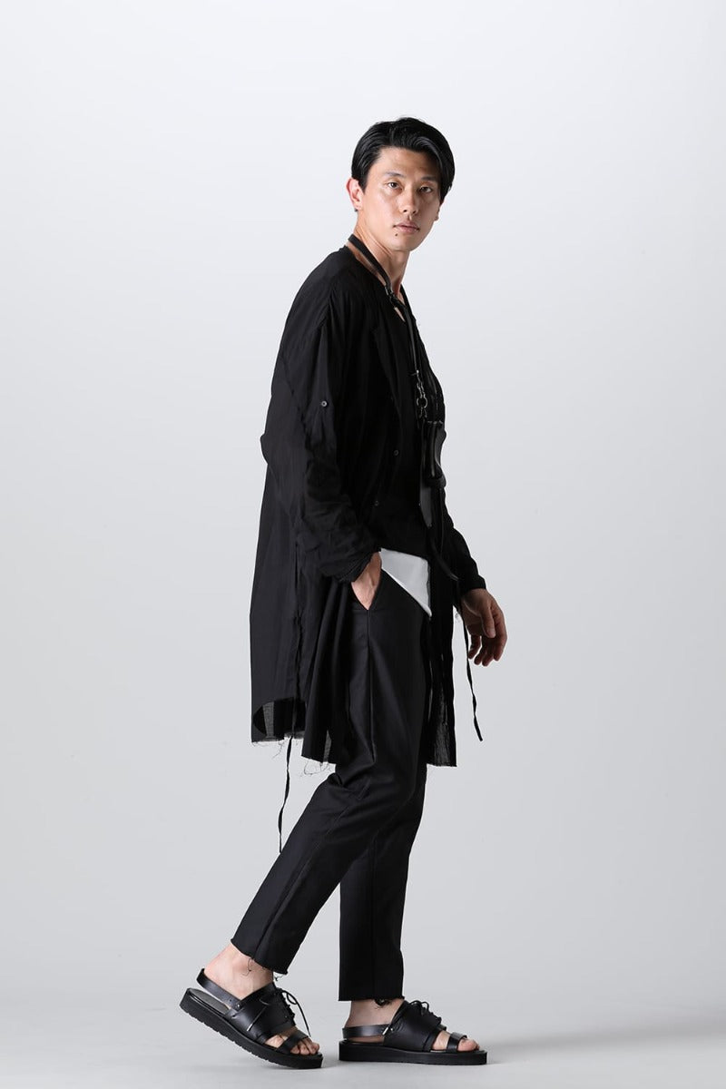 Ribbon Cord Smock Shirt Black