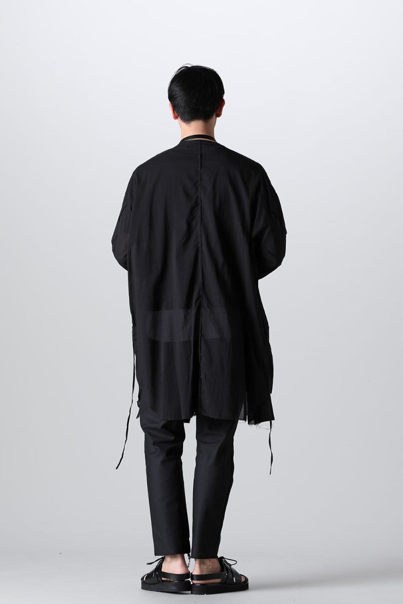 Ribbon Cord Smock Shirt Black