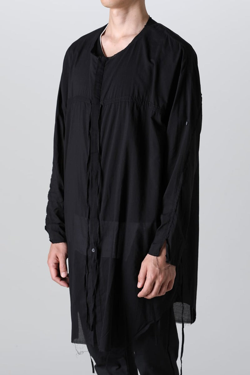 Ribbon Cord Smock Shirt Black