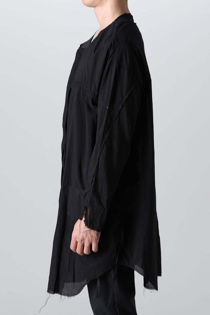 Ribbon Cord Smock Shirt Black